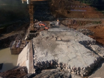 建設中的貴州普安大灣水庫工程